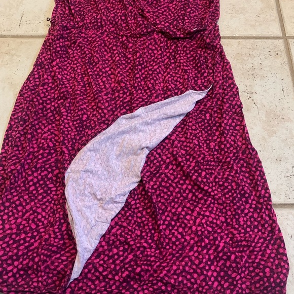 Joe Fresh Pink & Purple Patterned Sleeveless Wrap Dress - Size M - Picture 2 of 6